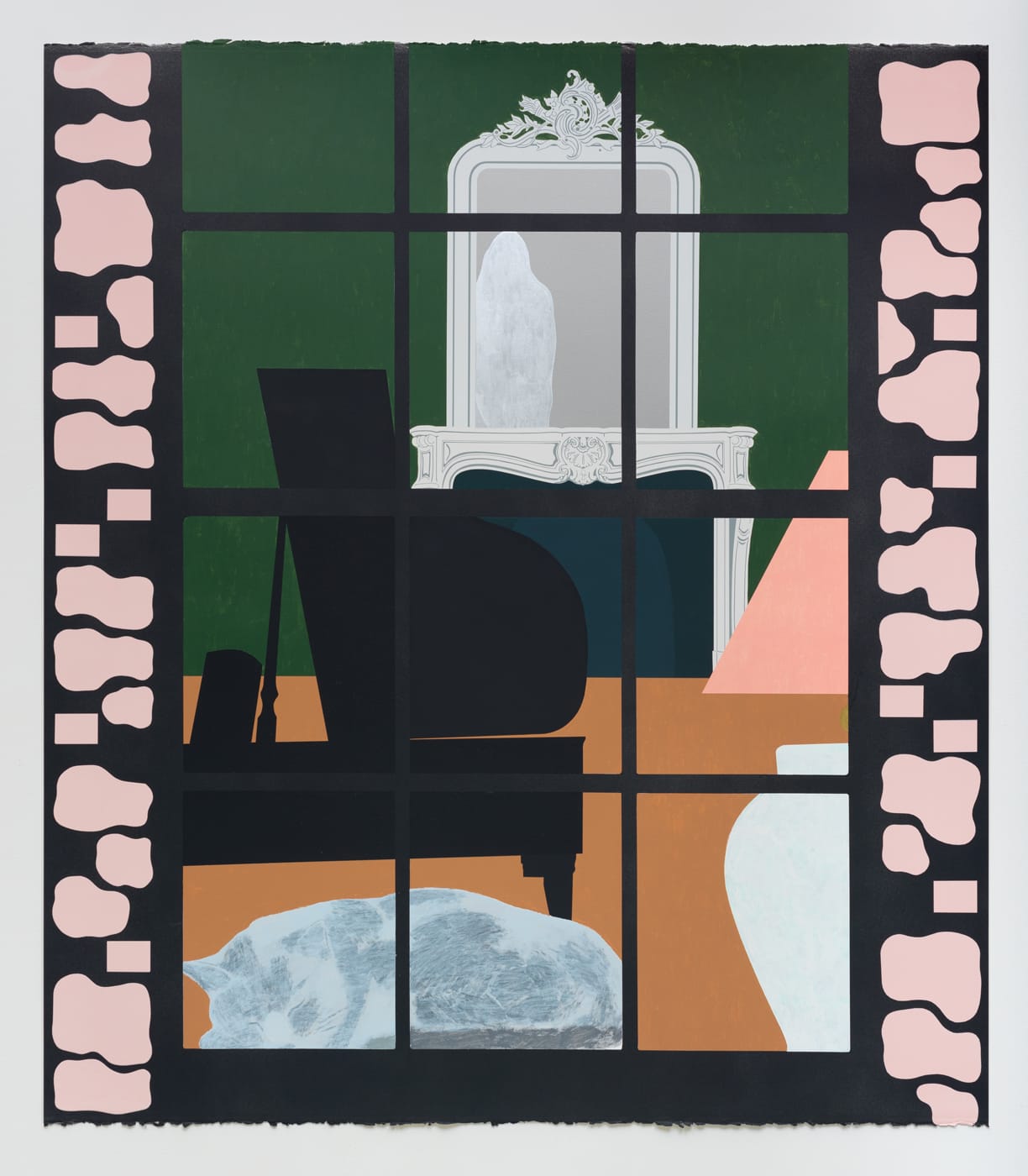 Matthew  Brannon – Silhouette of Someone Else – Silkscreen with hand painted elements on paper