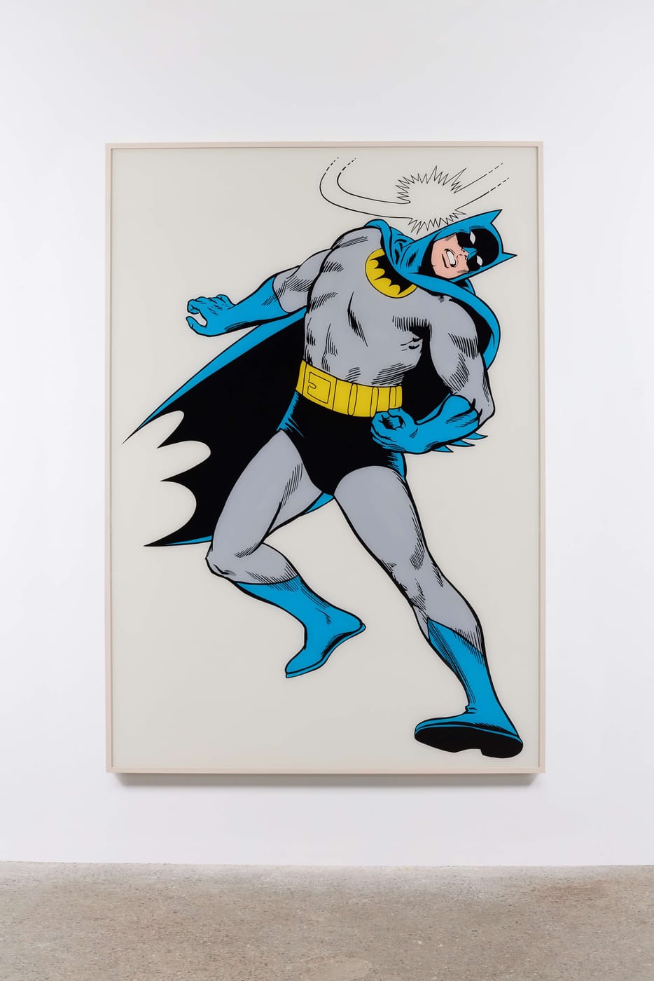 Alex Da Corte – The Phantom Menance – Plexiglass, Flashe paint, sequin pins, foam, velvet, hardware, wood frame