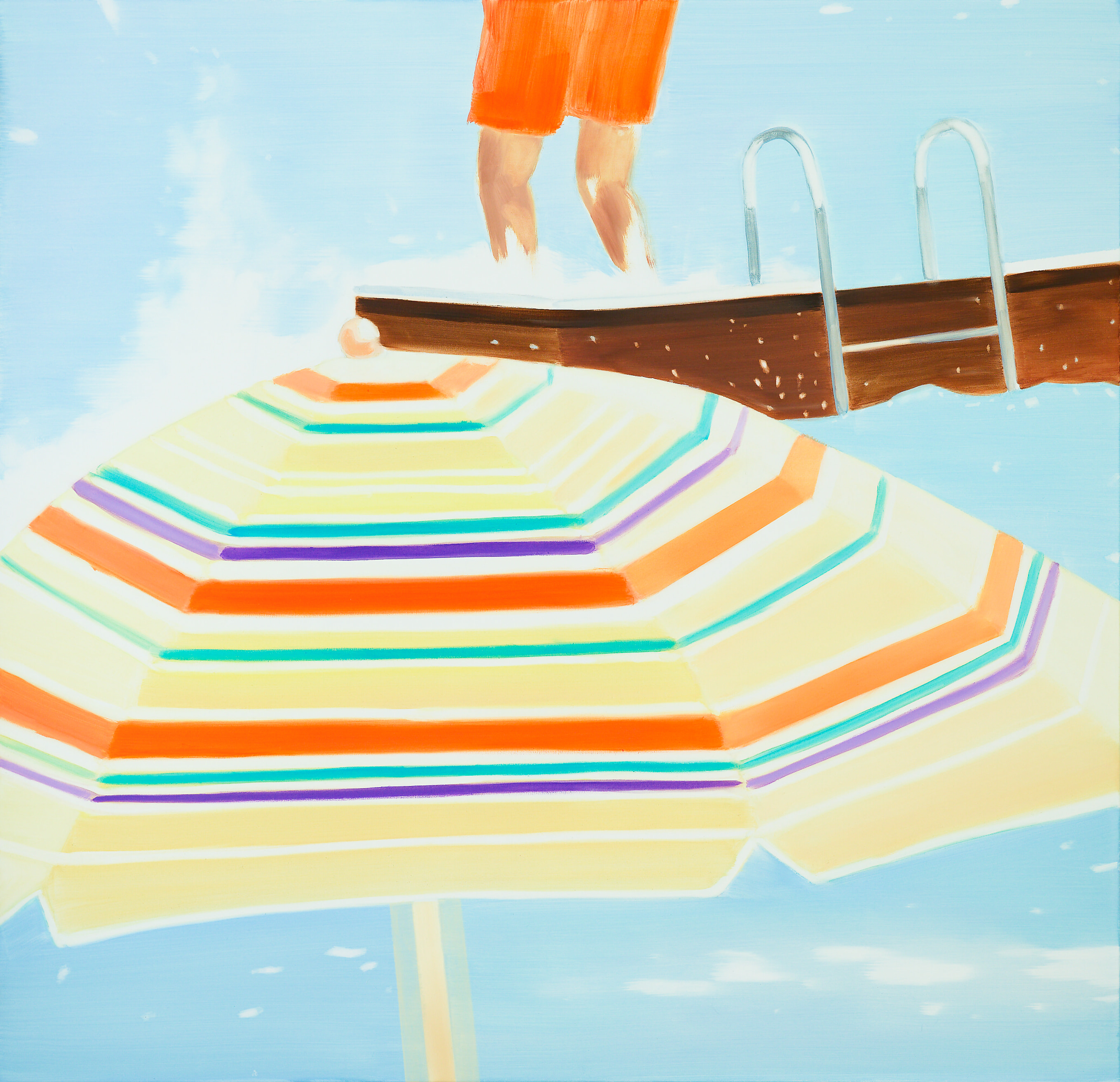 Felicija Dudoit, ‘Boy and a Parasol with Stripes’, 2025