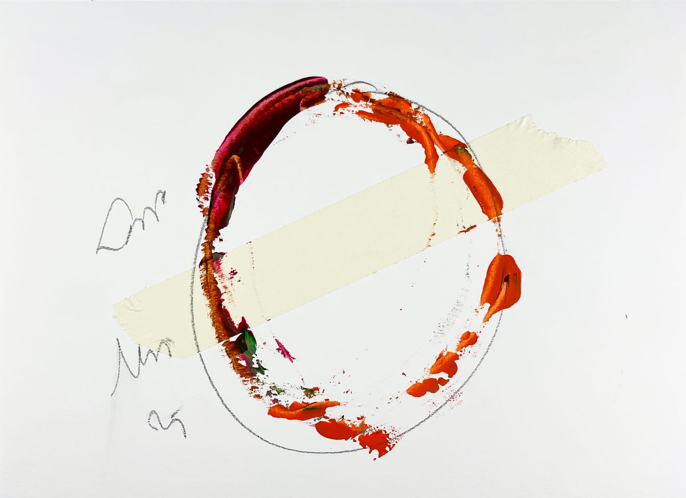 Corrado Levi – lettera O, serie "Non lo so" – tecnica mista su carta