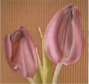 Gianfranco Gentile – Violet Tulips – pastels on corrugated cardboard
