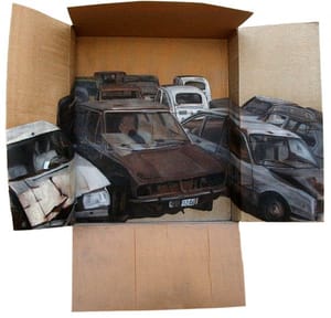 Gianfranco Gentile – Crash – pastels on corrugated cardboard