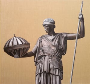 Gianfranco Gentile – Athena cogitans – Pastelli su cartone ondulato