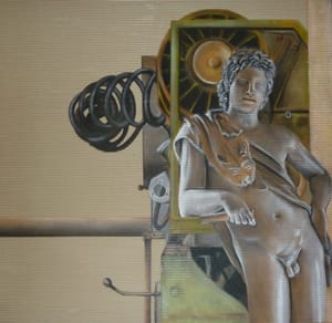 Gianfranco Gentile – Satiro in riposo – Pastels on corrugated cardboard