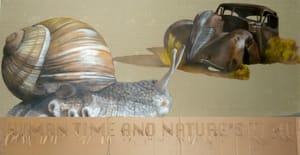 Gianfranco Gentile – Human Time and Nature's Time – pastels on corrugated cardboard