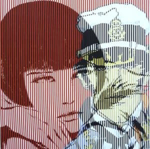 Piero Mafessoli, Malipiero – Osmosi - Hugo Pratt: corto maltese - Valentina – Collage on board