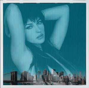 Piero Mafessoli, Malipiero – Osmosi - Monica Bellucci - Ponte di Brooklyn – Collage on board