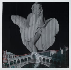 Piero Mafessoli, Malipiero – Osmosi - M. Monroe - Venezia - Ponte di Rialto – Collage on board
