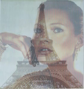 Piero Mafessoli, Malipiero – Parabola - K. Moss - Torre Eiffel – Collage on board
