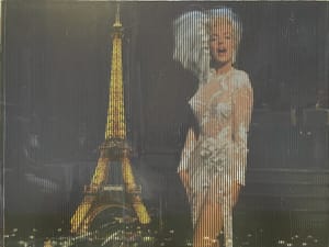 Piero Mafessoli, Malipiero – Fusione di 2 immagini in una sola opera - M. Monroe - Torre Eiffel – Collage on board