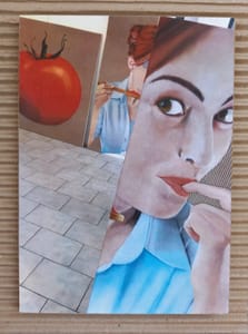 Gianfranco Gentile – Vista al Sacro Pomodoro - composition – collage on corrugated cardboard