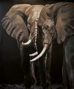 Giusy Rampini – Elefanti – Tempera su tela