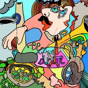 Massimo Donà – Motociclista e trombettista – Fine-art print on Dibond