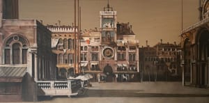 Gianfranco Gentile – Aqua alta (Piazza S. Marco, Venezia) – Pastelli morbidi su cartone ondulato