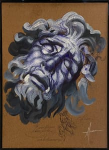 Francis Nathan Abiamba, Afran – Study of "Laocoonte rammendato" (3) – Ink acrylic on board
