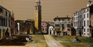 Gianfranco Gentile – Aqua Alta (Campo Sant'Angelo) – Pastels on currugated cardboard
