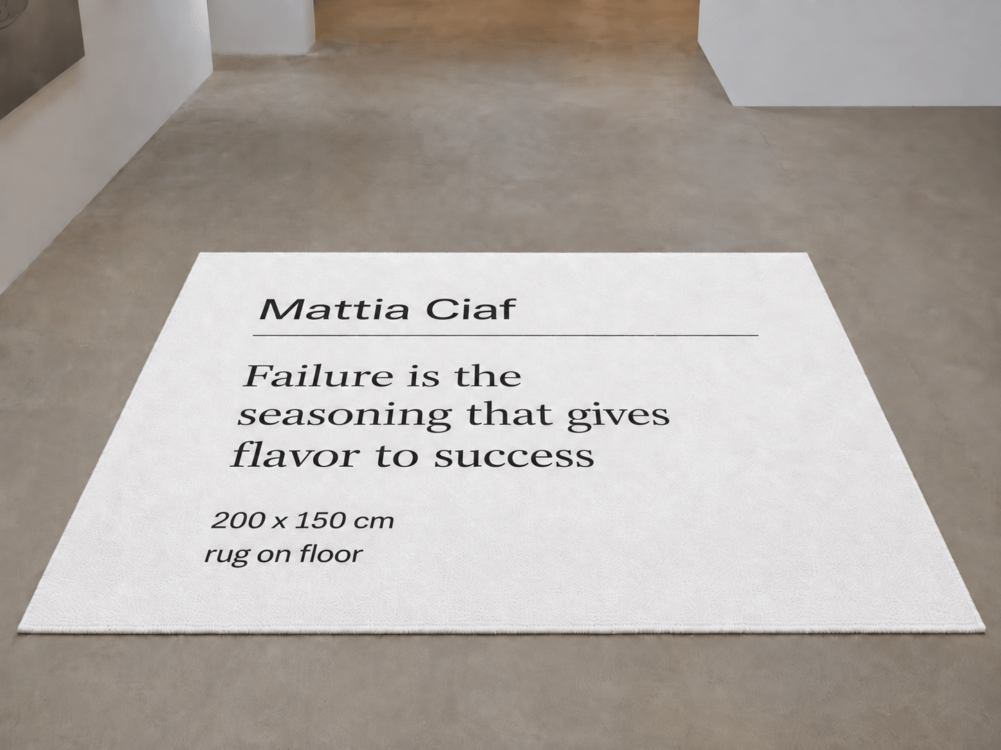 Mattia  Ciaf, ‘Failure is the seasoning that gives flavor to success’, 2026